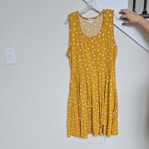 Polka Dot Sleeveless Yellow Dress
